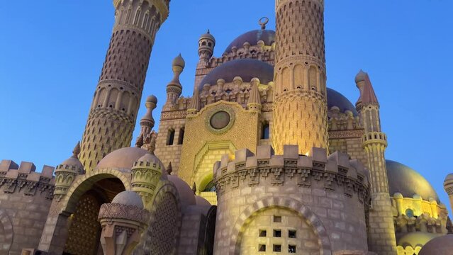 Sahaba Mosque in Sharm EL Sheikh in Egypt during the night