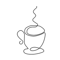 Hot Coffee Continuous line 