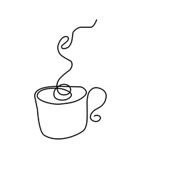 Hot Coffee Continuous line 