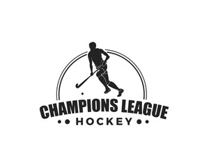 Black and white modern Hockey Champions league logo design.