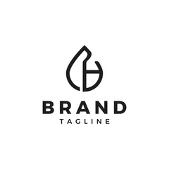 Modern water drop shape logo with initial of CH 