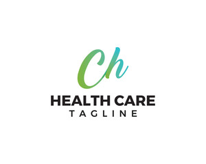 Fototapeta premium Modern letter mark CH based logo design for medical industry.