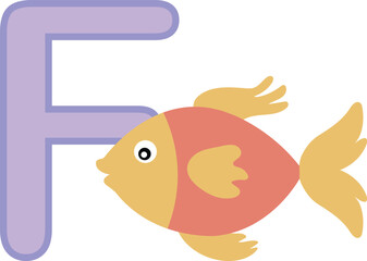F for Fish Alphabet Vector image
