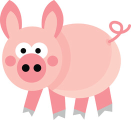 pink pig cartoon vector image or clip art