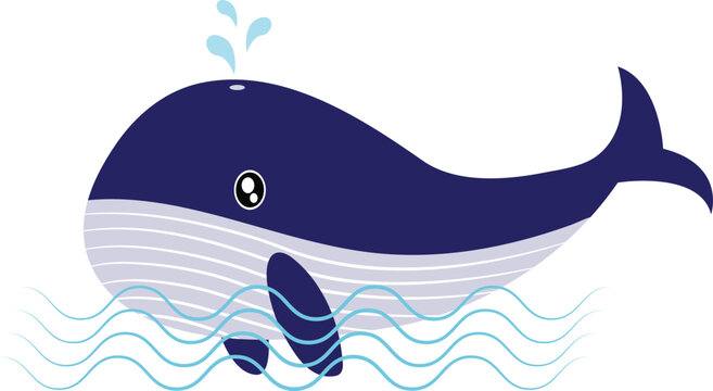 illustration of a whale in the sea vector image or clip art