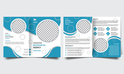 Business Marketing bifold brochure design, corporate Business bifold brochure Template Design. Digital Marketing Agency bifold brochure design.