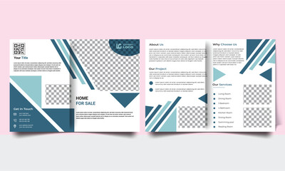real estate bifold brochure template design