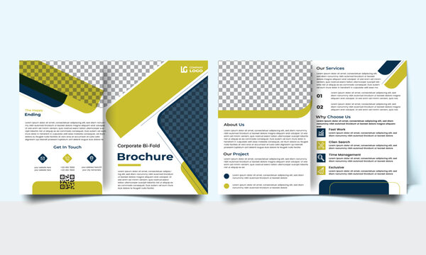 Business Marketing Bifold Brochure Design, Corporate Business Bifold Brochure Template Design. Digital Marketing Agency Bifold Brochure Design.