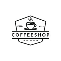 Coffee shop logo design template. Vintage retro coffee logo design idea