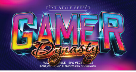 Gamer Dynasty Text Style Effect. Editable Graphic Text Template.