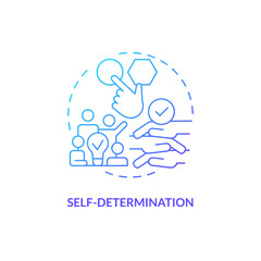 Gradient self determination icon concept, isolated vector, lobbying government thin line illustration.