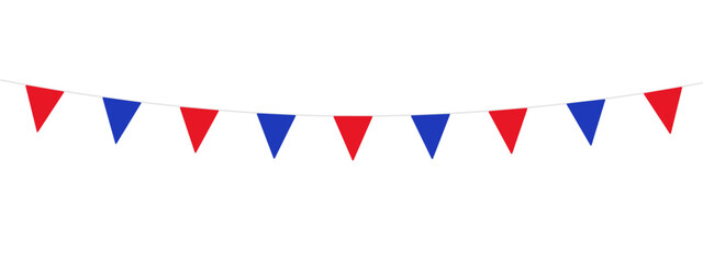 Fototapeta premium Party flags USA colors over white background illustration
