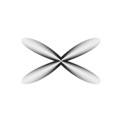 Black lines pattern in propeller form isolated on white background. For design elements in concept of technology, science or modern.