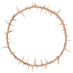 a 3D artwork of the Crown of Thorns worn by Jesus. This piece will be used for designing modern visual art publications related to Christianity, the suffering of Christ, and religious theme