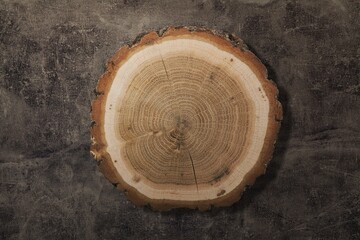 Wooden kitchen chopping board on stone desk