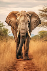 Fototapeta premium Elephant, Wildlife Photography, Generative AI