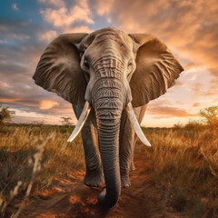 Fototapeta na wymiar Elephant, Wildlife Photography, Generative AI