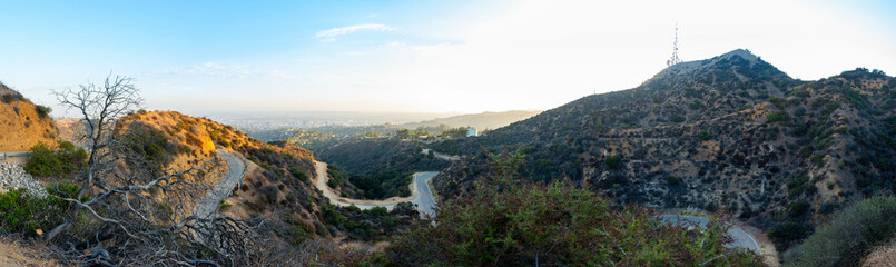 Behind of Hollywood sign in California 