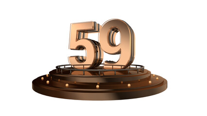 Creative gold  3d number 59