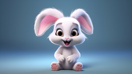 Obraz na płótnie Canvas Cute cartoon bunny white smile