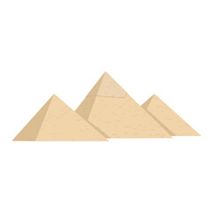 Giza Pyramid flat vector illustration in color isolated on white background. A symbol of Egypt. Item for tourism concept. Tomb of Pharaoh. World famous landmarks