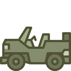 military jeep two tone icon