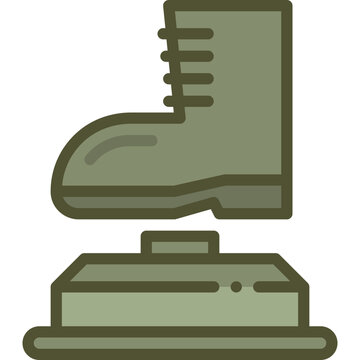 green boot stepping on mine