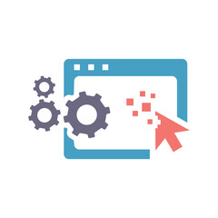 PPC Optimization Flat Colorful Icon Isolate On White Background Vector Illustration | Seo Icons