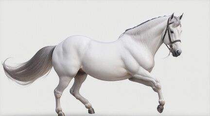 Obraz na płótnie Canvas Piedmontese horse on white background. Generative AI.