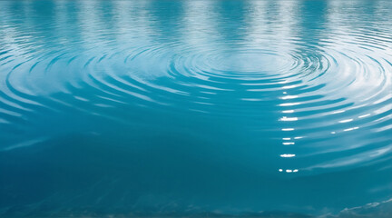 Serene water rings photograph. Generative AI.