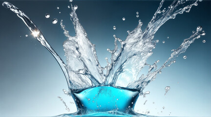 Splash of water on light background. Generative AI.