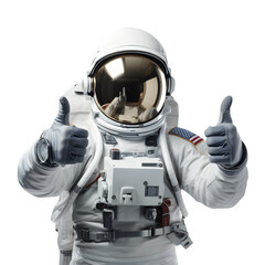  Astronaut in space suit showing thumbs up, cut out space man approve