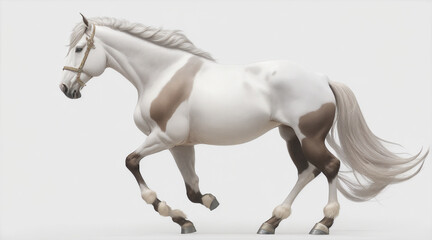 Piedmont horse on white background. Generative AI.