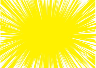 黄色背景の集中線