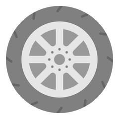 Obraz premium Illustration of Car Wheel Flat Icon
