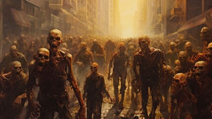 Fototapeta premium zombies in the city