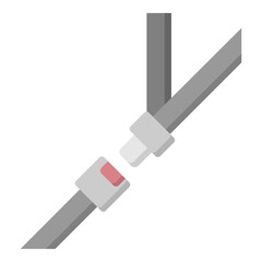 Illustration of Seat Belt Flat Icon