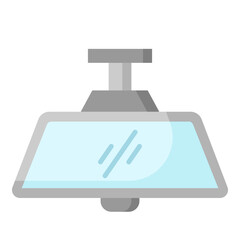 Illustration of Rearview Mirror Flat Icon