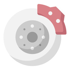 Illustration of Brake Disc Flat Icon