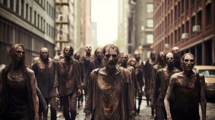 Naklejka premium zombies in the city
