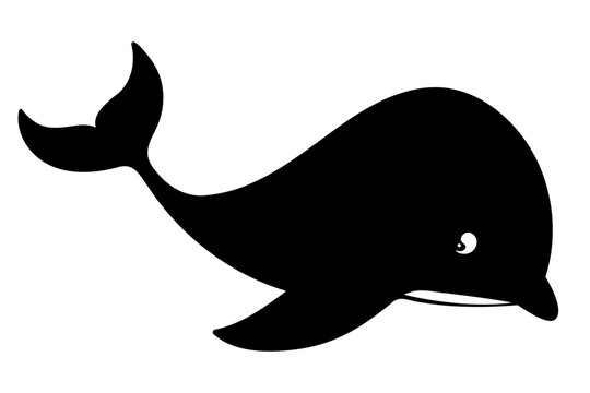 recommend clip art: Cute Whale silhouette isolated. vector illustration