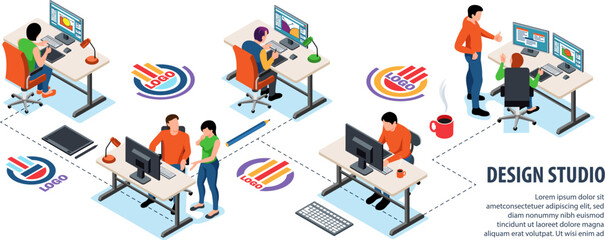 Design Studio Isometric Infographics