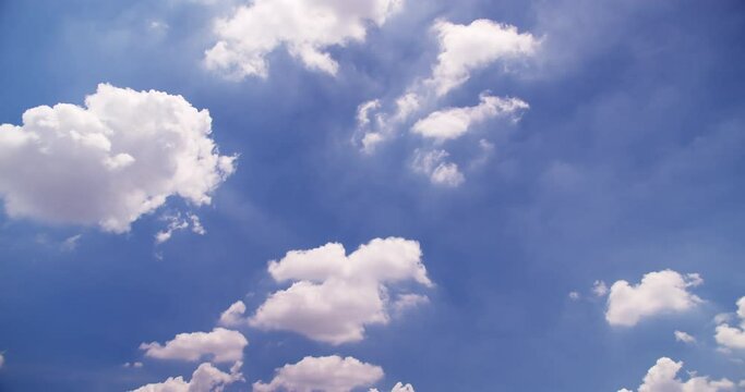 Beautiful blue sky with clouds background, Blue sky with clouds and sun. cloud time lapse nature background. Summer sky