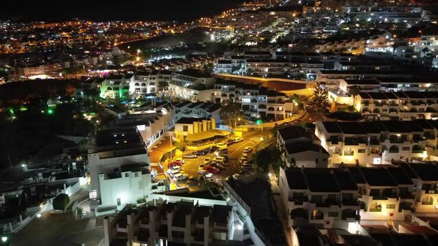 night time-lapse over a residential area in Tenerife Spain