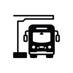 Black solid icon for transit