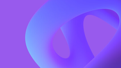 Rendering twisted 3d shape. Abstract blue purple gradient element on lavender color background. Futuristic illustration for placard, banner, poster, landing page, cover, presentation. Modern graphics