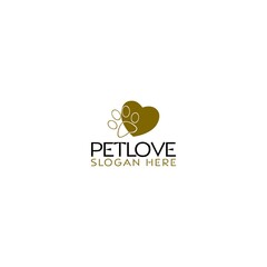 Pet love logo template isolated on white background