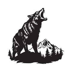 wolf black and white