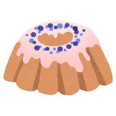 Bakery Christmas Sponge Cake Bun Illustration Hand Drawn Decorative Doodles