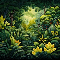 Fototapeta premium Lush Jungle Abstract